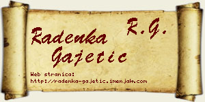 Radenka Gajetić vizit kartica